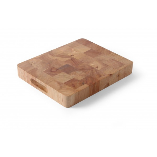 LESENA DESKA ZA REZANJE IZ LESA KAVČUKOVCA 530 X 325 MM Z ROČAJI 