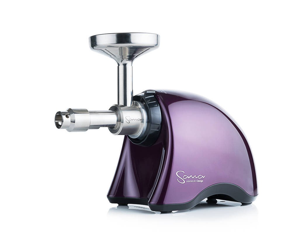 Sana juicer 707 vijoličen s stiskalnico za olje 702